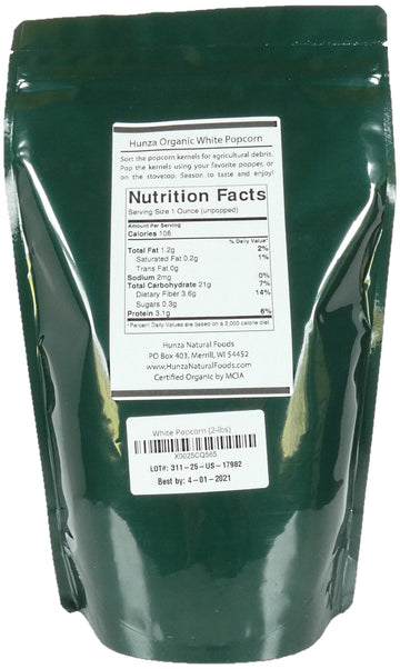 Hunza Organic White Popcorn (2-Lbs)