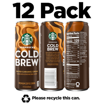 Starbucks Cold Brew Coffee, Salted Caramel Cream, 11 Fl Oz Cans (12 Pack), Premium Coffee Drink, Iced Coffee
