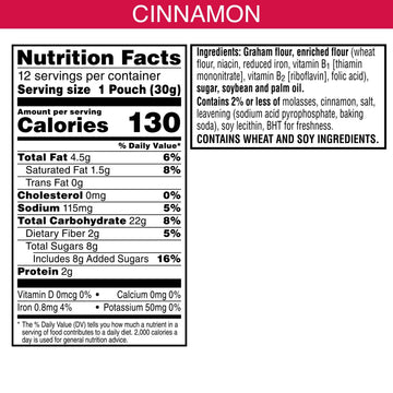 Kelloggs PAW Patrol Graham Snacks, Kids Snacks, Whole Grain, Cinnamon, 12.7oz Box (12 Pouches)