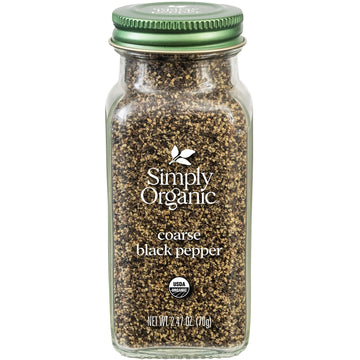 Simply Organic Black Pepper, Coarse Grind, Certified Organic, Vegan | 2.47 Oz | Piper Nigrum L.