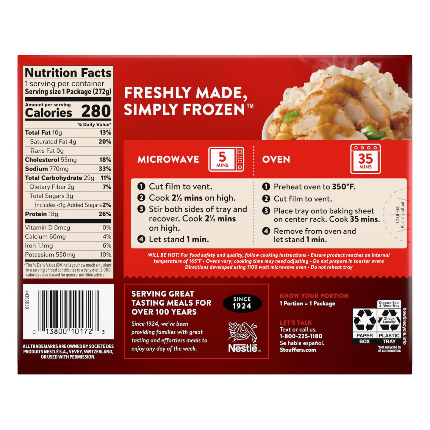 Stouffers Roast Turkey, Frozen Meal, 9.59 Ounce (Pack of 1)