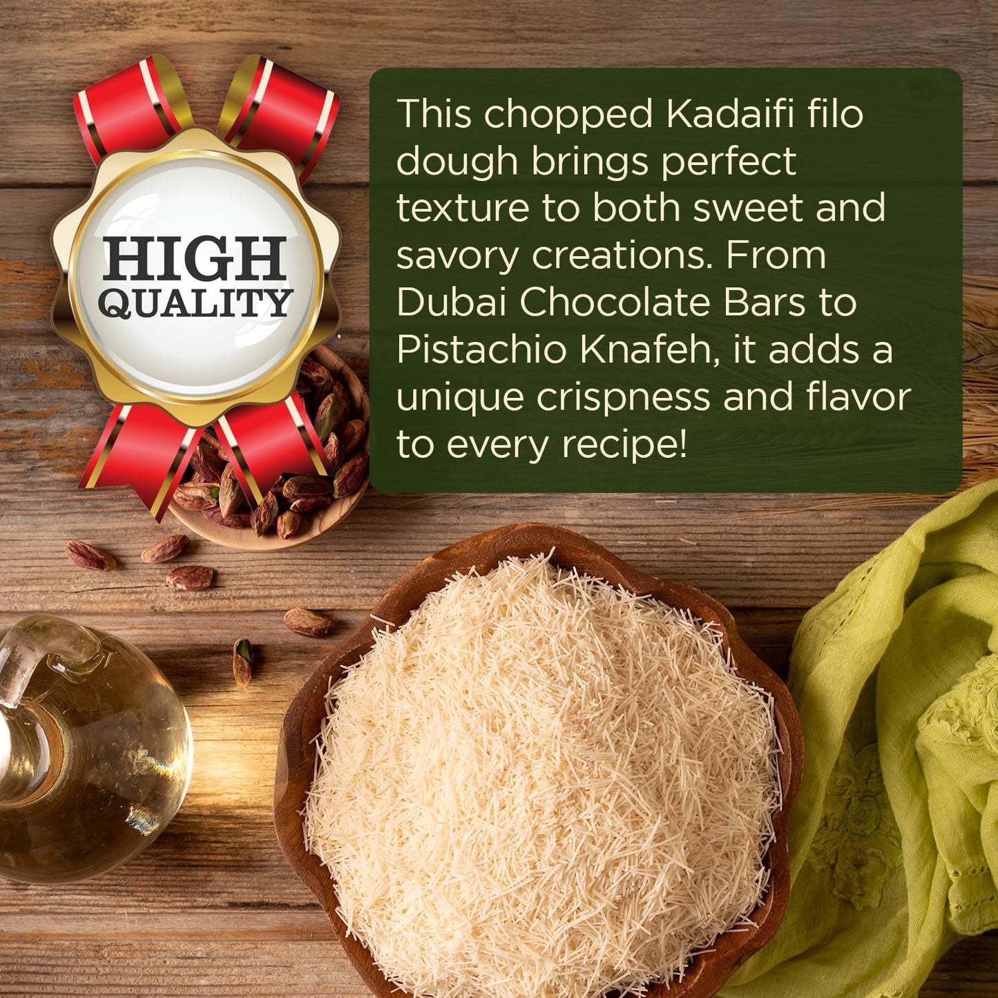 Premium Kataifi Shredded Fillo Dough - (3.5 Oz) | Authentic Greek Pastry Dough For Traditional Mediterranean Desserts & Savory D