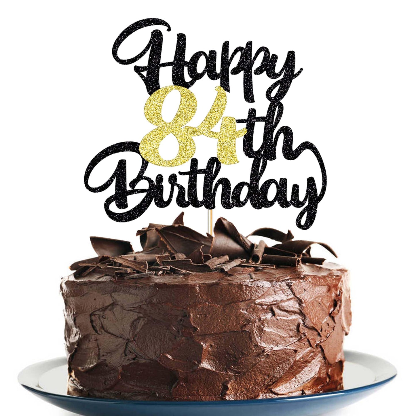 Klionjor 84Th Birthday Cake Topper - Happy Birthday Decoration For 84Th Birthday Party - Gift Pluflavor Blend (84)