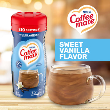 Nestle Coffee mate Coffee Creamer, French Vanilla, Non Dairy Powder Creamer, 15 oz Canister (Pack of 12)
