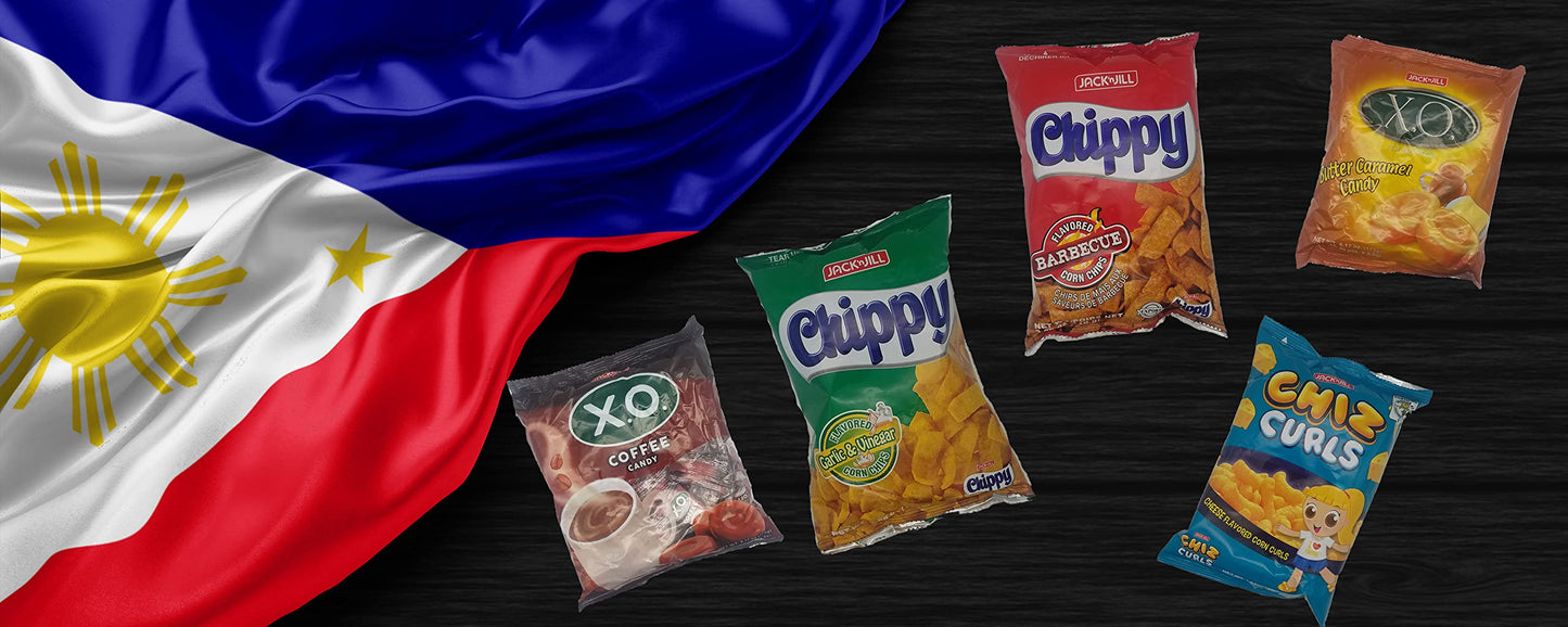 Filipino Snacks Box Variety Pack Assortment Of 10 Authentic Food Products Like Boy Bawang, Lucky Me, Jacknjill, Skyflakes And Mo