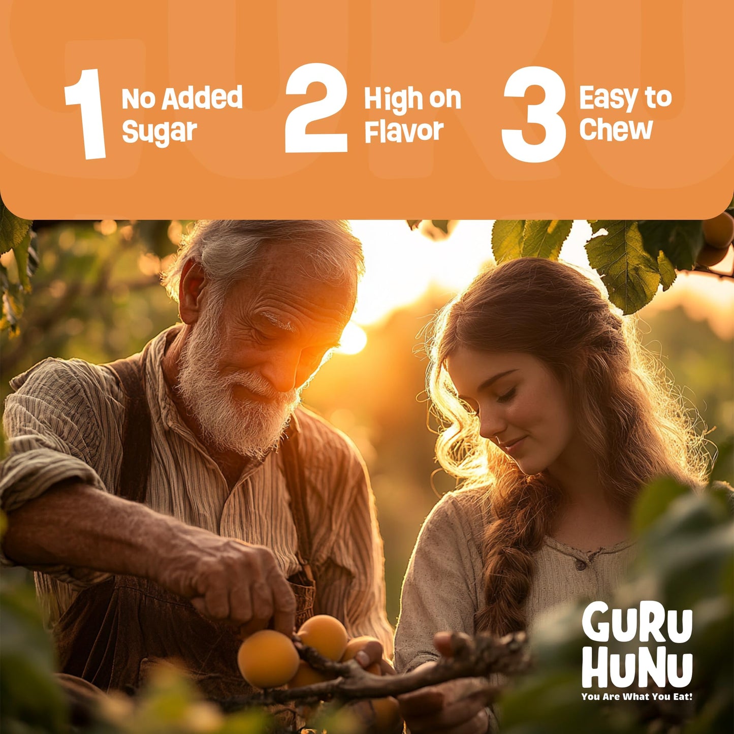 GURU HUNU Dried Apricots - No Sugar Added, Organic, Gluten Free, Vegan, 2 lbs Resealable Bag