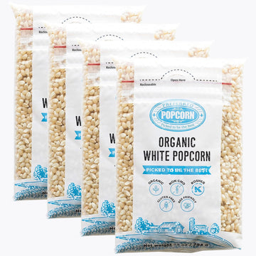 Preferred Popcorn Organic White Popcorn, 28 Ounce Bag, Pack of 4, 30 Servings Per Bag