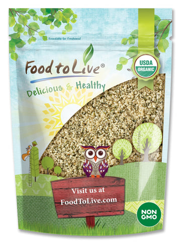 Food to Live Organic Hemp Seeds, 8 Ounces - Non-GMO Raw Hearts, Hulled, Shelled, Kosher, Vegan, Bulk, Low Carb, Low Sodium, Good