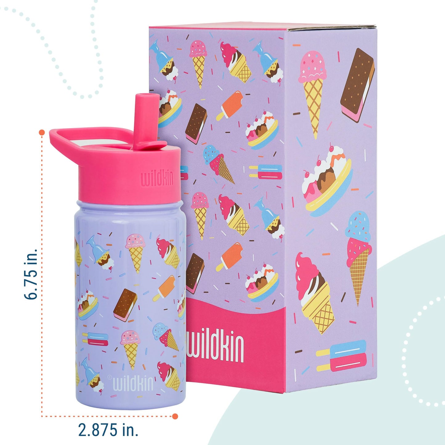 Wildkin Kids 14 Oz Reusable Bpa-Free Stainless Steel Water Bottle With Leak Proof Lid For Boys & Girls, Insulated, Durable, And