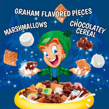 Lucky Charms S'mores Breakfast Cereal with Marshmallows, 10.5 oz - Deliciously Sweet and Crunchy Morning Treat