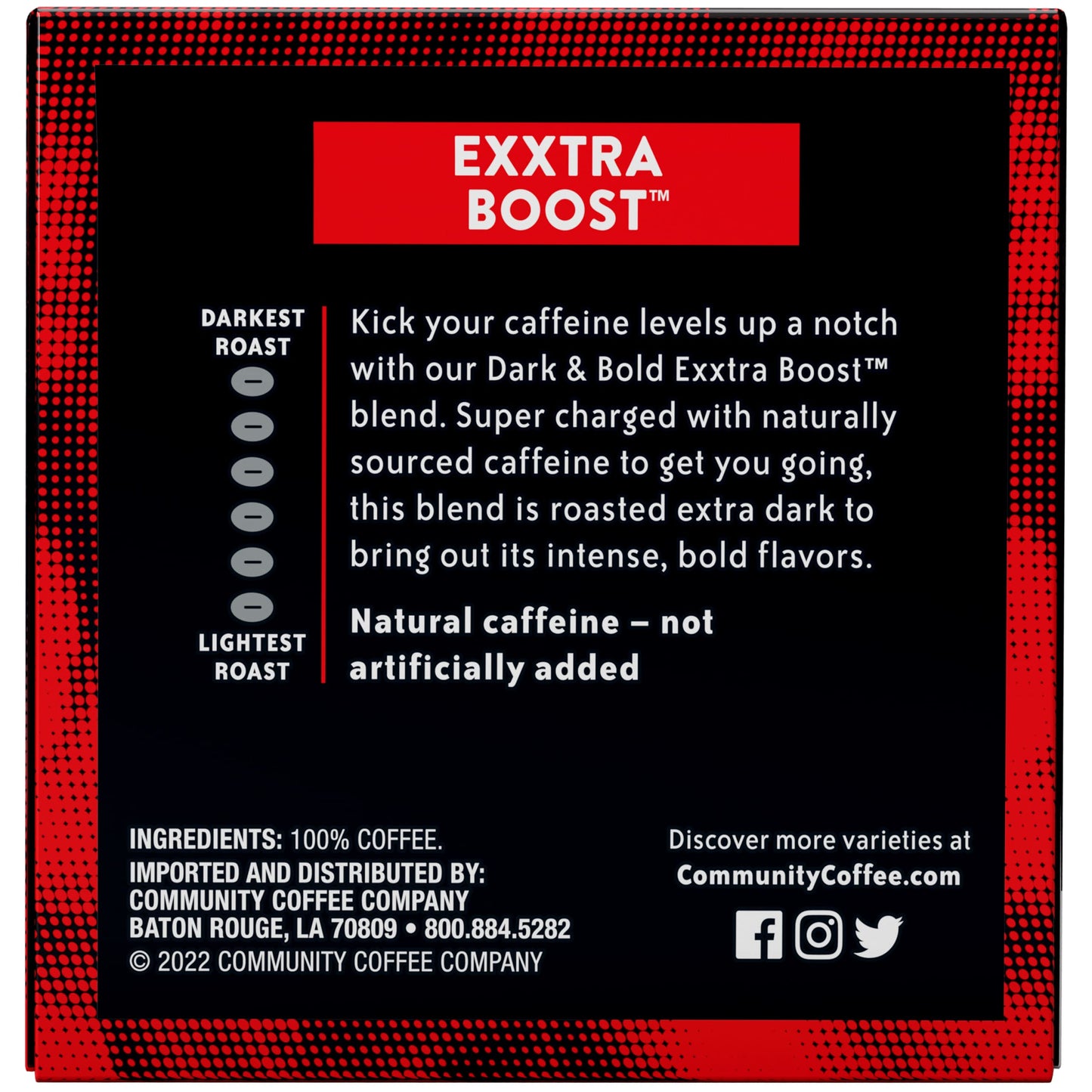 Community Coffee Dark & Bold Extra Boost Coffee Pods, Compatible with Keurig 2.0, 12 Count (Pack of 1)