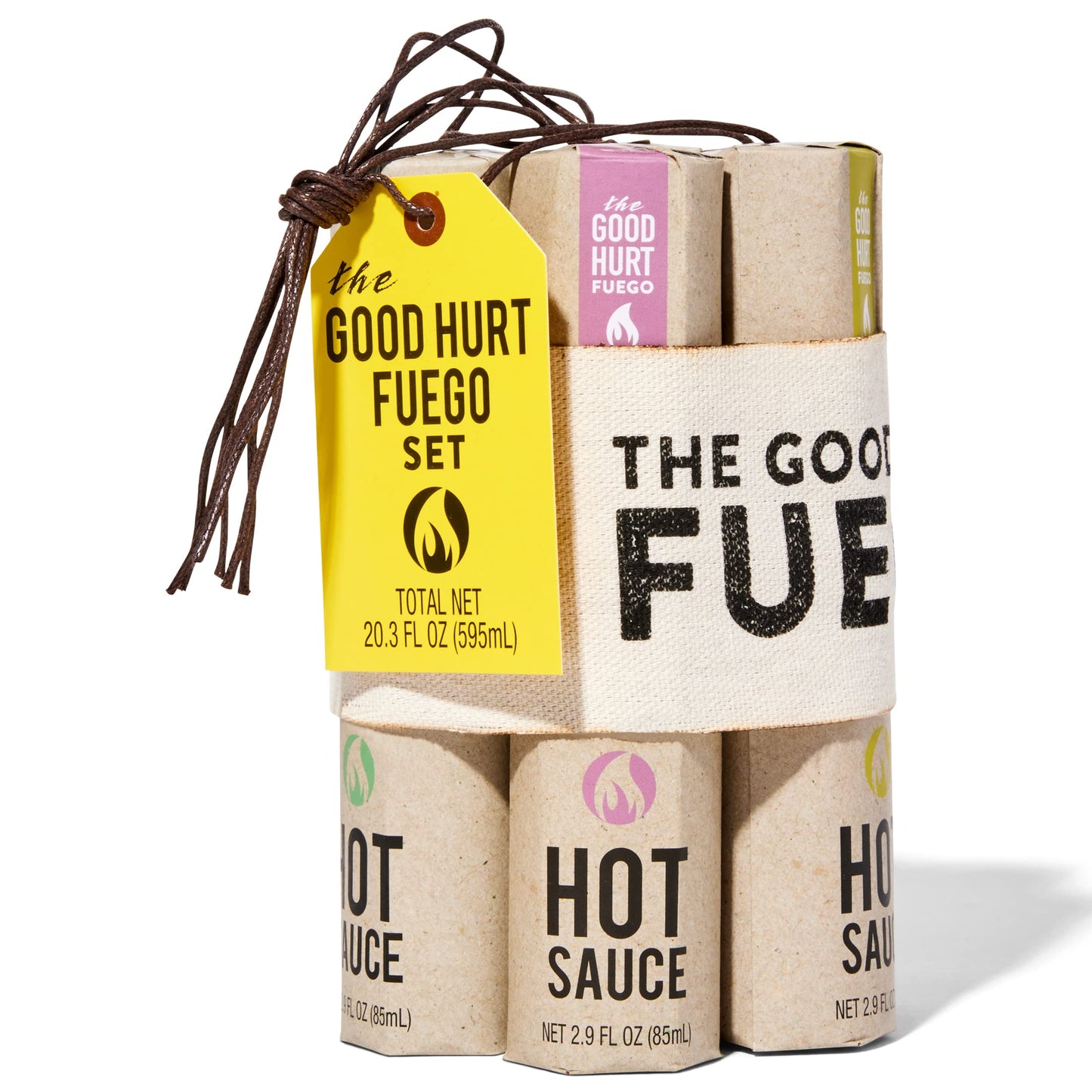 Thoughtfully Hot Sauce Gift Set - Sampler Pack of 7 Flavors, 3 Fl Oz Each, Basic Color