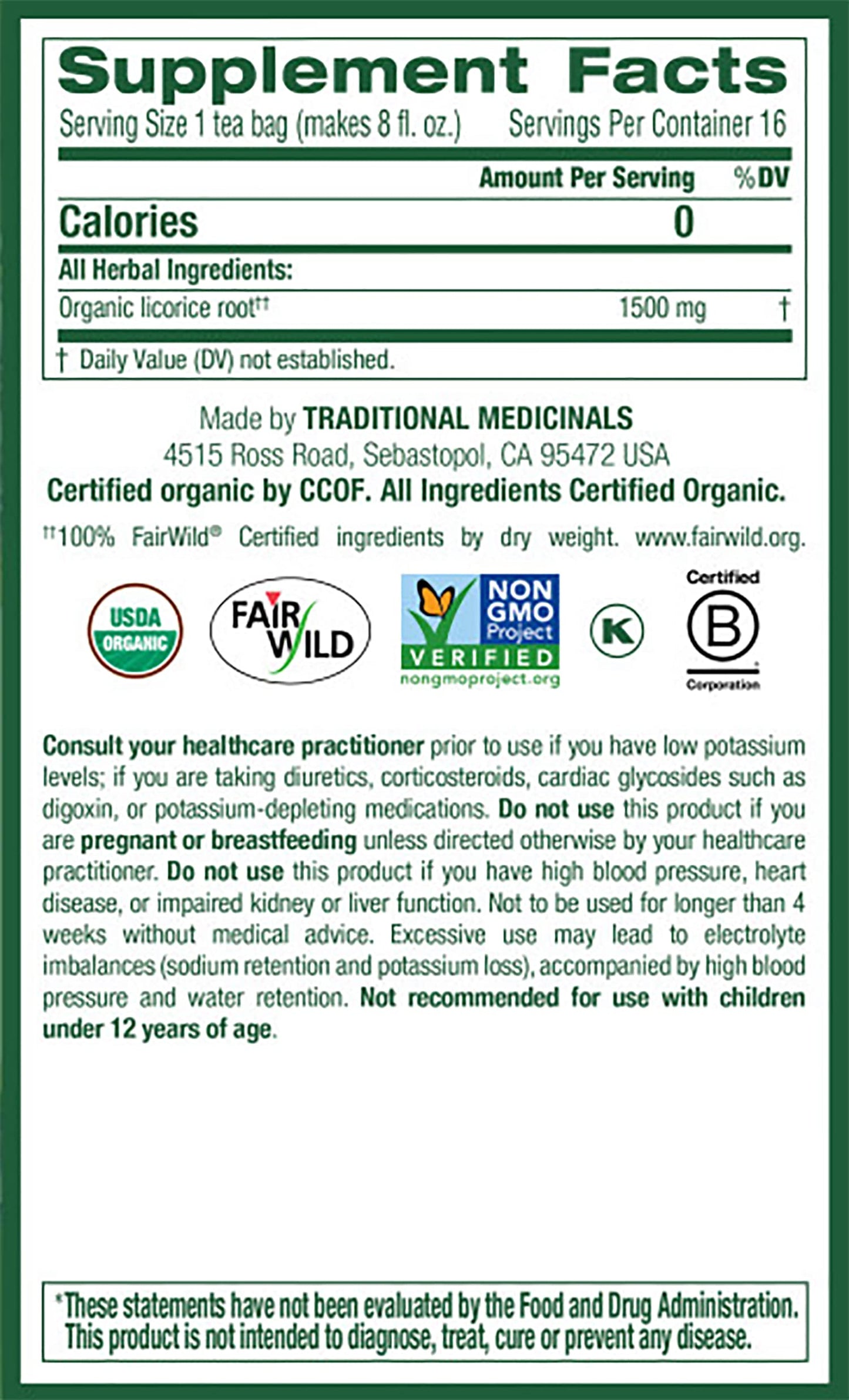 Traditional Medicinals Organic Licorice Root Herbal Tea, Soothes Digestion - 64 Tea Bags Total, 16 Count (Pack of 4)