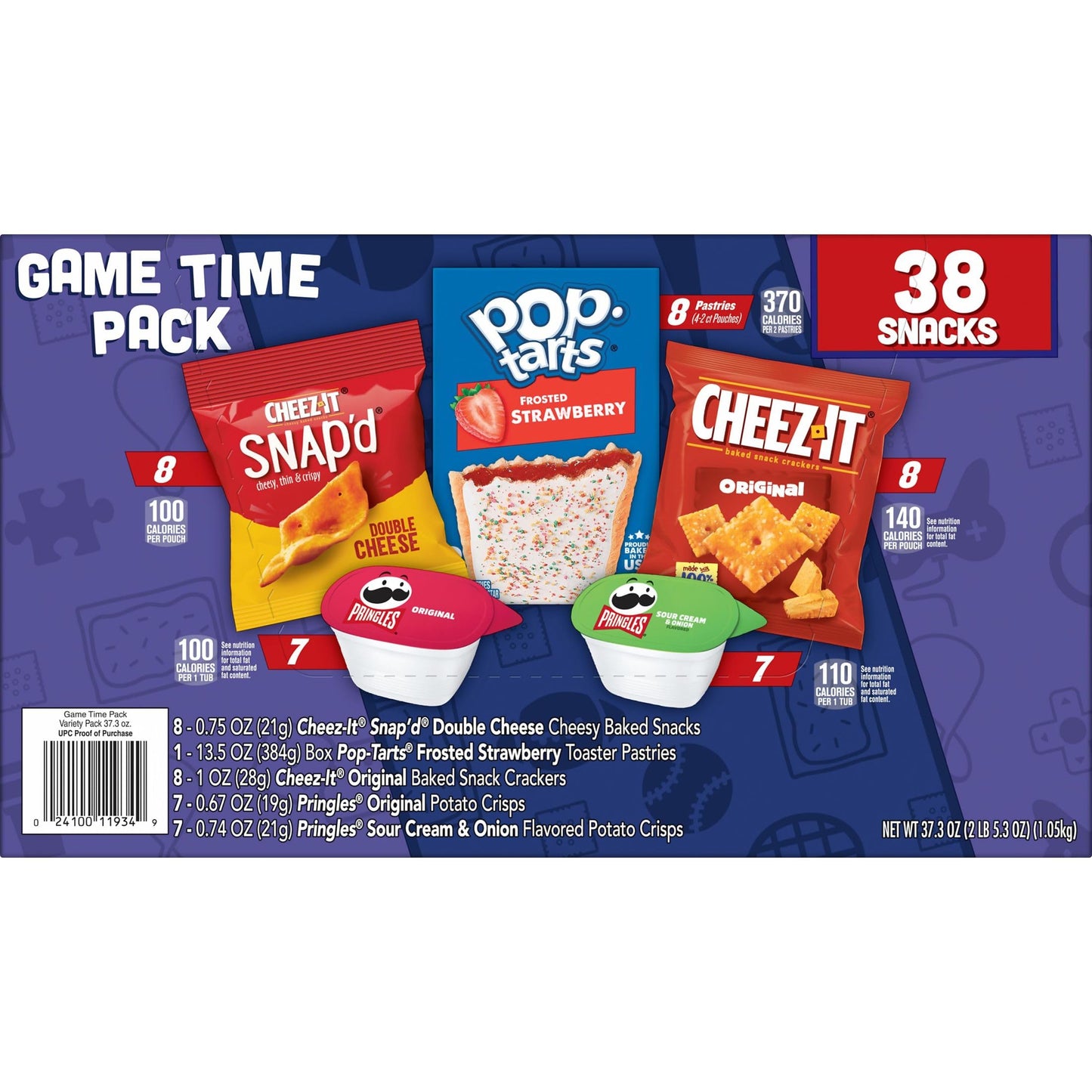 Kellogg'S Game Time Snacks, Variety Pack (38 Pk.), 37.3 Oz (Pack Of 1)
