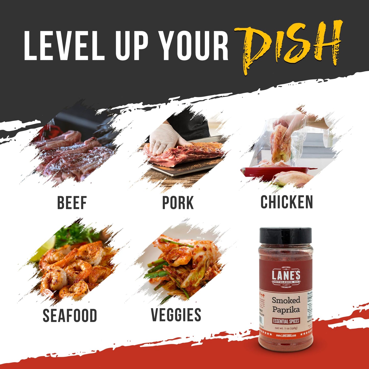 Lanes Smoked Paprika Powder, All-Natural Seasoning, 7 Oz, Great for Meat and Vegetables