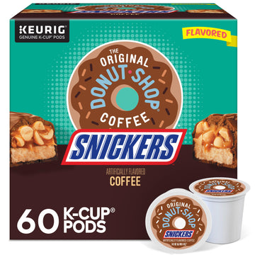 The Original Donut Shop Snickers Coffee, Keurig Single Serve K-Cup Pods, Flavored Coffee, 60 Count, (6 Packs Of 10)
