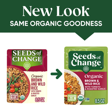 Seeds Of Change Organic Brown & Wild Rice with Tomato & Roasted Garlic, Good Source of Fiber, No Artificial Ingredients or Prese