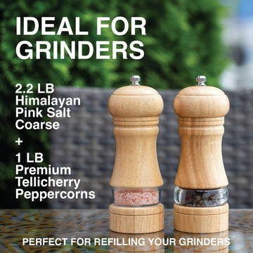 The Spice Lab Himalayan Pink Salt & Tellicherry Peppercorns - Salt And Pepper Combo - Gourmet Kilo Coarse Pink Salt And 1 Lb Who