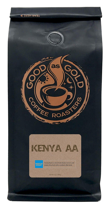 Kenya Aa Coffee Beans, Medium Roast, 12 Oz Bag, Whole Bean - Good As Gold Coffee Roasters
