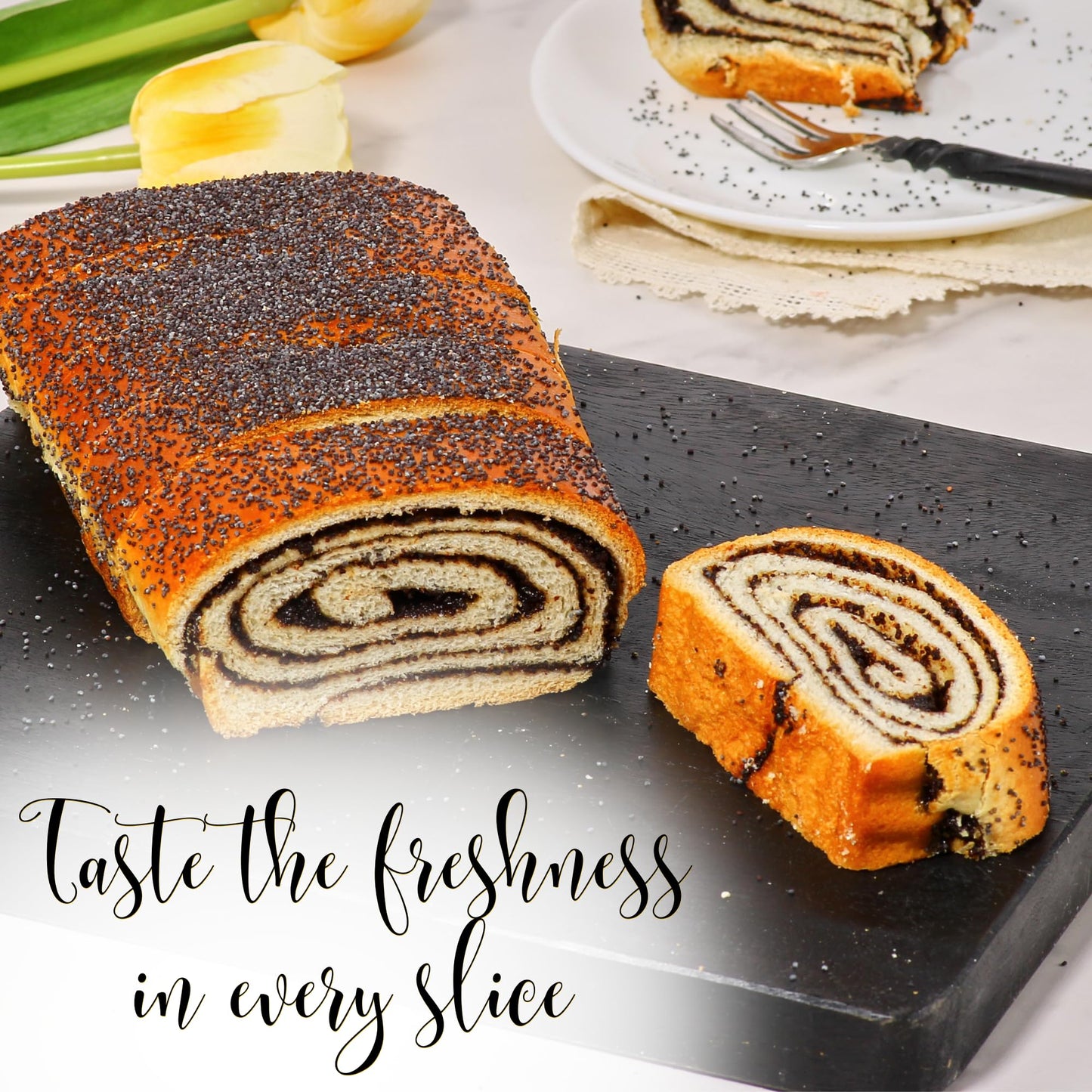 Poppy Seed Cake | Traditional Hungarian Food | Scrumptious & Delicious | Yeast Cake With Poppy Seed Filling | 16 Oz Per Poppysee