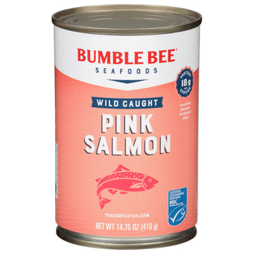 Bumble Bee Canned Pink Salmon, 14.75 Oz Can - Premium Wild Caught Salmon With Skin & Bones - 18G Protein Per Serving - Msc Certified Sustainable Seafood, Non-Gmo, Gluten Free, Kosher