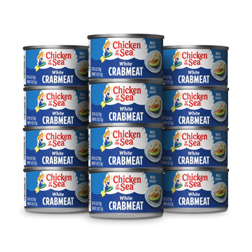 Chicken Of The Sea White Crab Meat, 6 Ounce Cans (Pack Of 12), High In Calcium, Wild Caught Canned Crabmeat