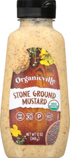 Organicville Stone Ground Mustard - Organic Mustard, 0g Added Sugar, Mustard Stone Ground Organic, Vegan, Gluten Free, USDA Orga