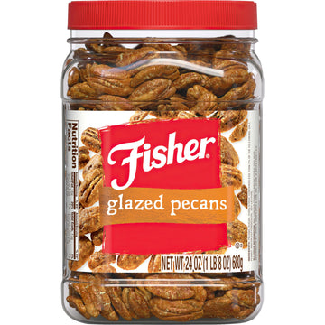 Fisher Snack Glazed Pecans, 24 Ounces, Made with Whole Mammoth Pecans, 100% Recyclable