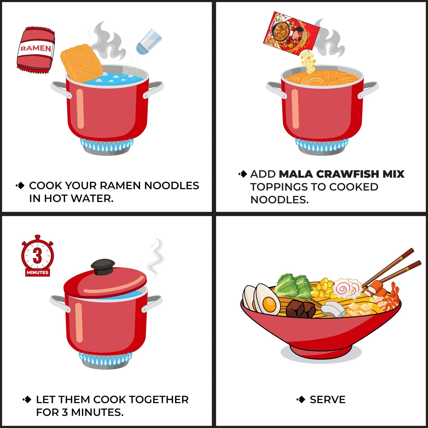 Chiramen Crawfish Mix Ramen Toppings, Plant-Based Beef, 5.6438 Ounce