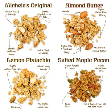 Michele'S Granola Mini Snacks, Variety Granola Snack Packs, Gluten-Free & Non Gmo, 2 Oz Package, Pack Of 4