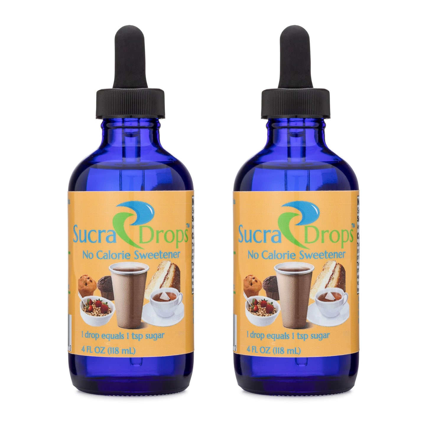 Sucradrops 2-4 Oz Bottles Of Top-Grade Liquid Sucralose Sweetener 1 180 Servings X 2 Drops Per Serving Size Totaling 2 360 Drops Each