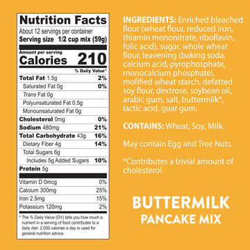 Krusteaz Heart Healthy Buttermilk Pancake and Waffle Mix Light & Fluffy 25.2 oz Boxes (Pack of 8)