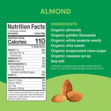 Tosi Almond and Cashew Protein Bars Combo, Plant Based with Nuts, Gluten-Free Crunchy Snacks, Vegan, Organic, Flax & Chia Seeds,