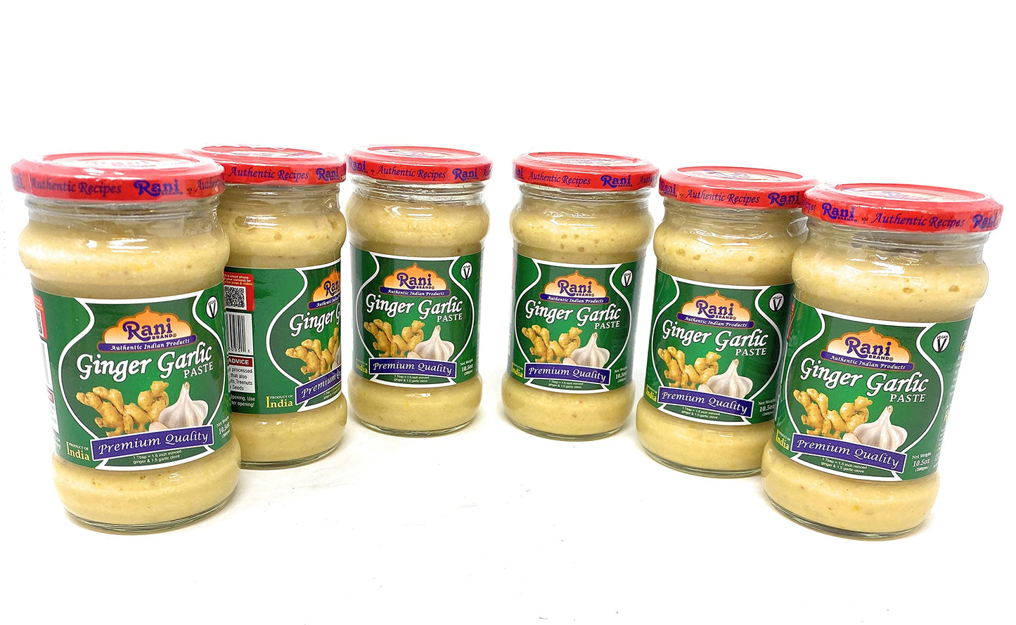 Rani Ginger Garlic Cooking Paste 10.58Oz (300G) Glass Jar, Pack Of 5+1 Free ~ Vegan | Gluten Free | Non-Gmo | No Colors | Indian Origin