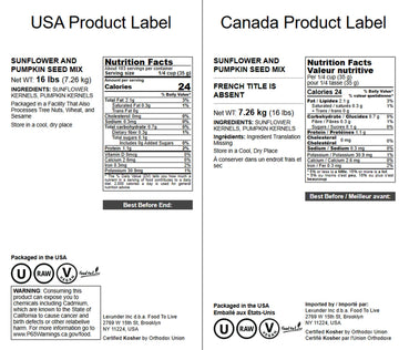 Food to Live Sunflower and Pumpkin Seed Mix, 16 Pounds - Natural Snack, Rich in Protein, Perfect for Snacking, Baking and Salads