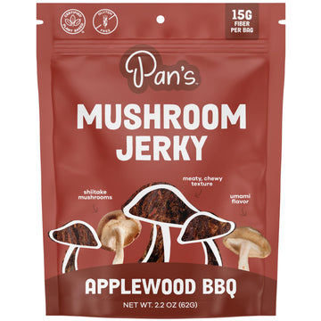 Pans Mushroom Jerky Organic Vegan Snacks Dried Mushrooms Shitake Plant based Jerky Protein Snack Packs gluten Free High in Fiber