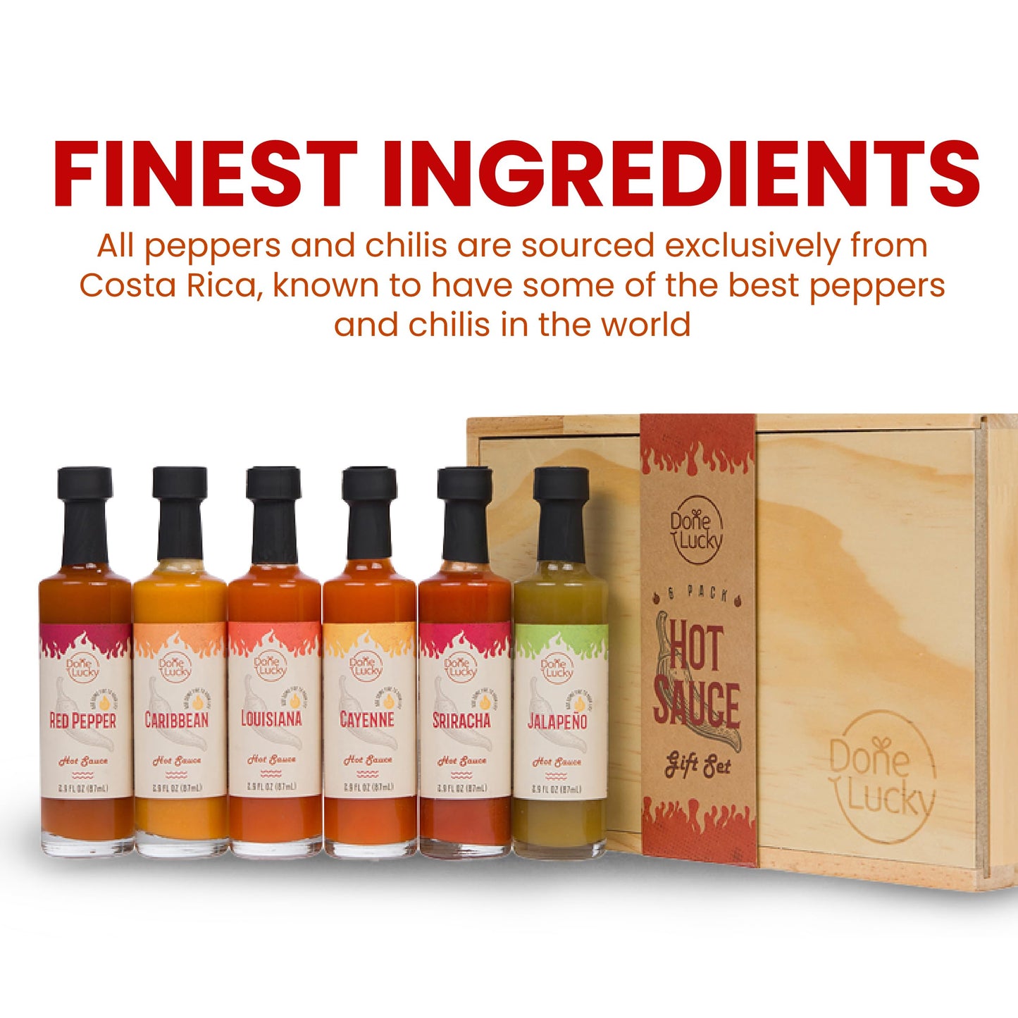 Hot Sauce Gift Set (6 Pack) - Hot Sauce Variety Pack In Premium Wooden Box - Great Gift For Birthday, Christmas, Father'S Day Fo