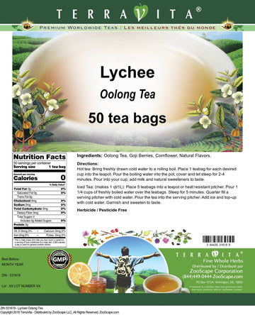 Lychee Oolong Tea (50 Tea Bags, Zin: 531619)