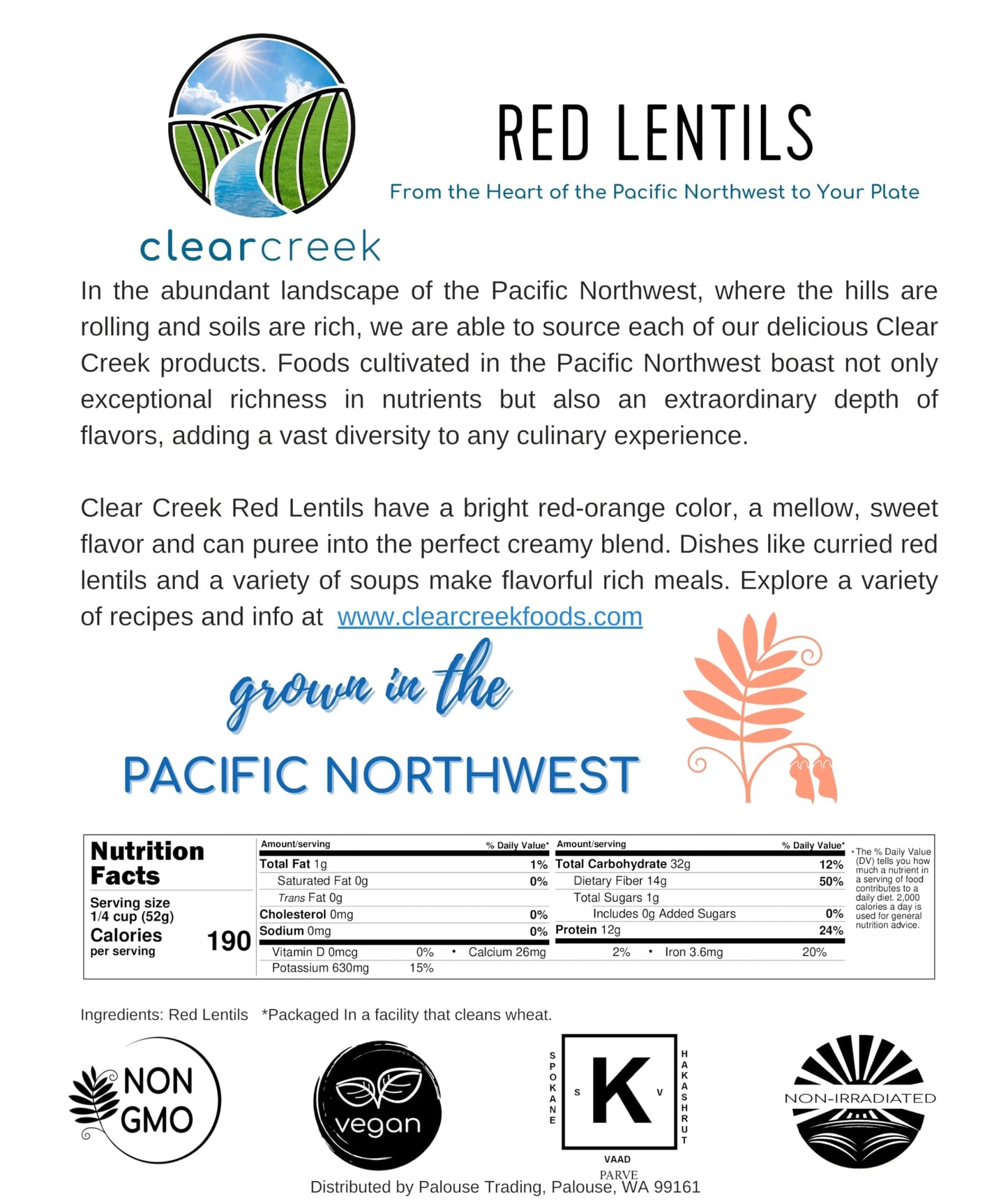 Idaho Red Lentils | 4 Lb Linen | Non-Gmo | Kosher | Vegan | Non-Irradiated (Will Sprout) | High In Fiber And Protein