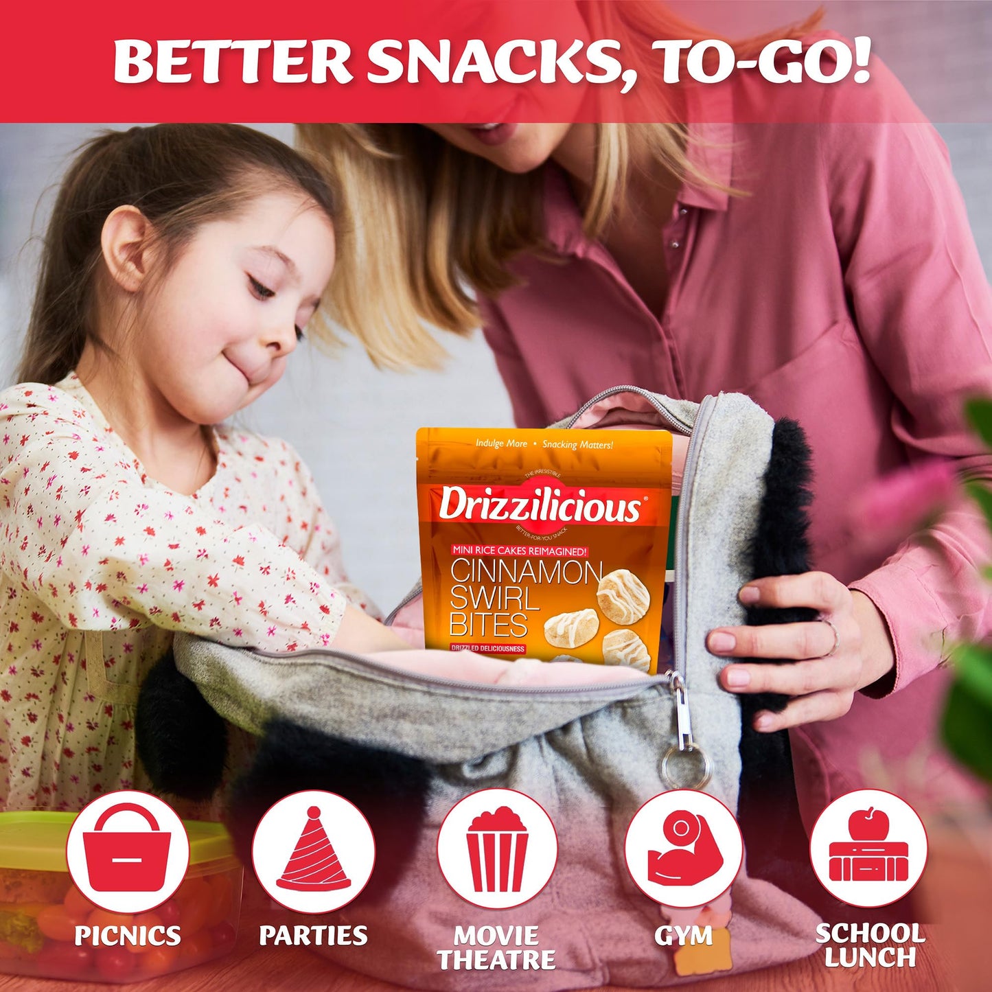 Drizzilicious Mini Rice Cakes, Cinnamon Swirl, Vegan, Gluten-Free, 4 oz (Pack of 1)