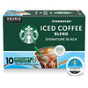 Starbucks K-Cup Coffee Pods, Medium Roast Iced Coffee Blend, Signature Black For Keurig Coffee Makers, 100% Arabica, 1 Box (10 Pods)