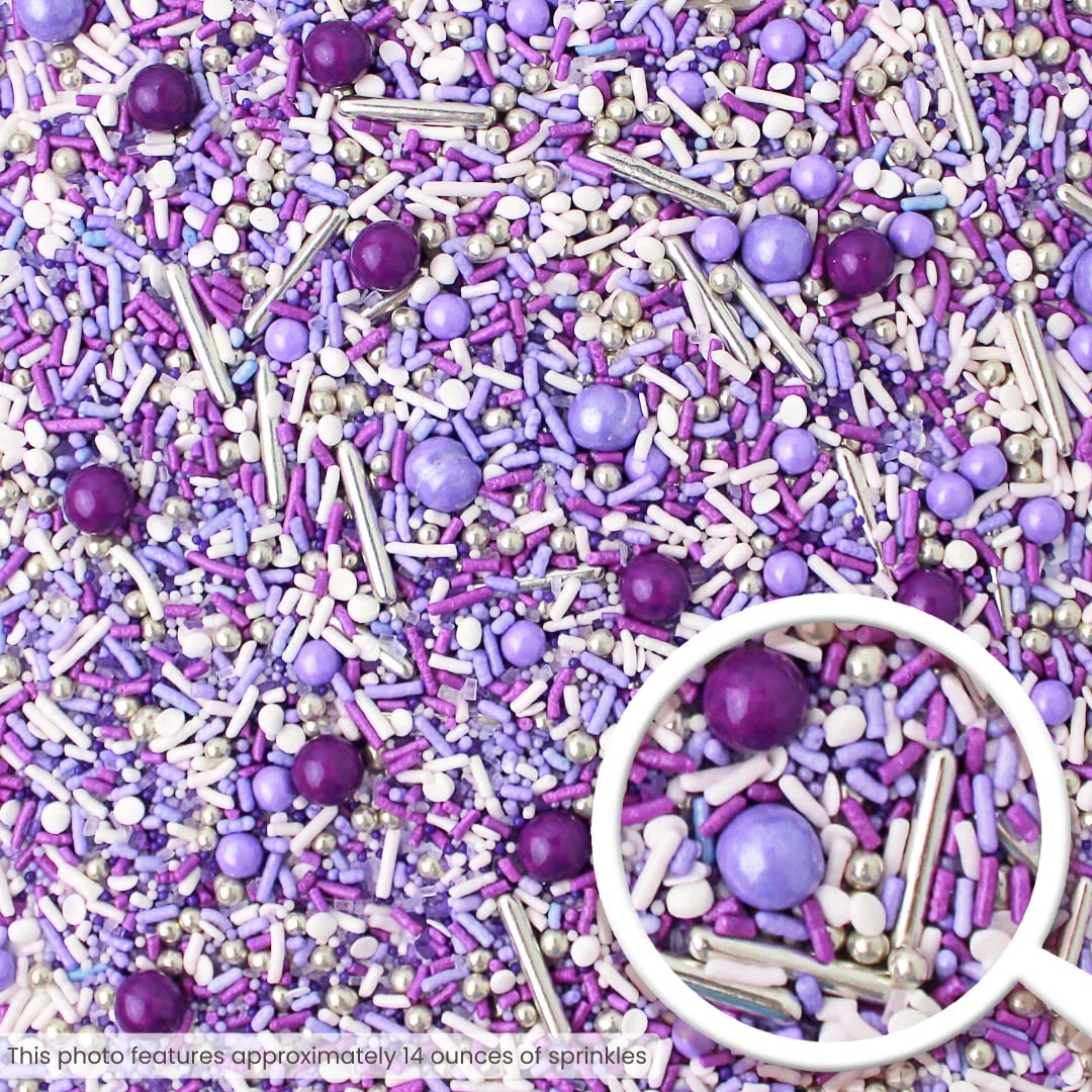 Perfectly Purple Sprinkle Mix| Made in USA By Sprinkle Pop| Monochromatic Mix of Rich Purples| Purple White Sprinkles For Decora