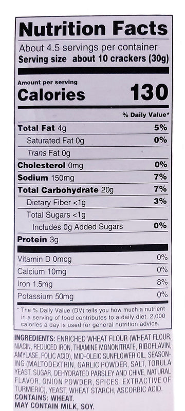 Savoritz Pita Crackers Sea Salt And Garlic & Chive 5Oz 142G (Two Boxes)