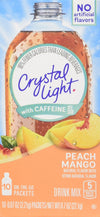 Crystal Light Peach Mango On The Go with Caffeine, 10-Packet Boxes, Pack of 4