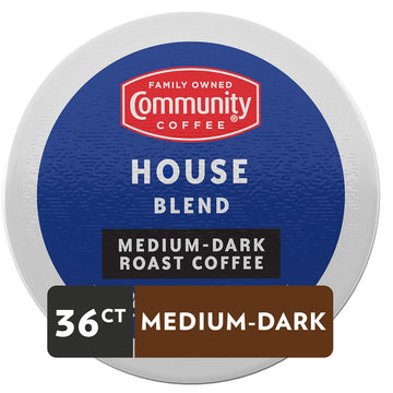 Community Coffee House Blend 36 Count Coffee Pods, Medium Dark Roast, Compatible With Keurig 2.0 K-Cup Malt-Inspired, 36 Count (Pack Of 1)