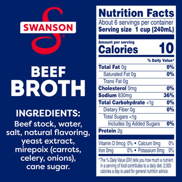 Swanson 100% Natural Beef Broth, 48 Oz Carton