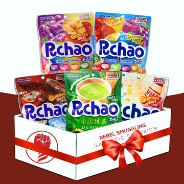 Puchao Japanese Gummy Candy Variety 5 Pack Care Package Gift Basket, 3.53Oz Soft Gummy Asian Candy By Rebel Smuggling Galactic Emporium
