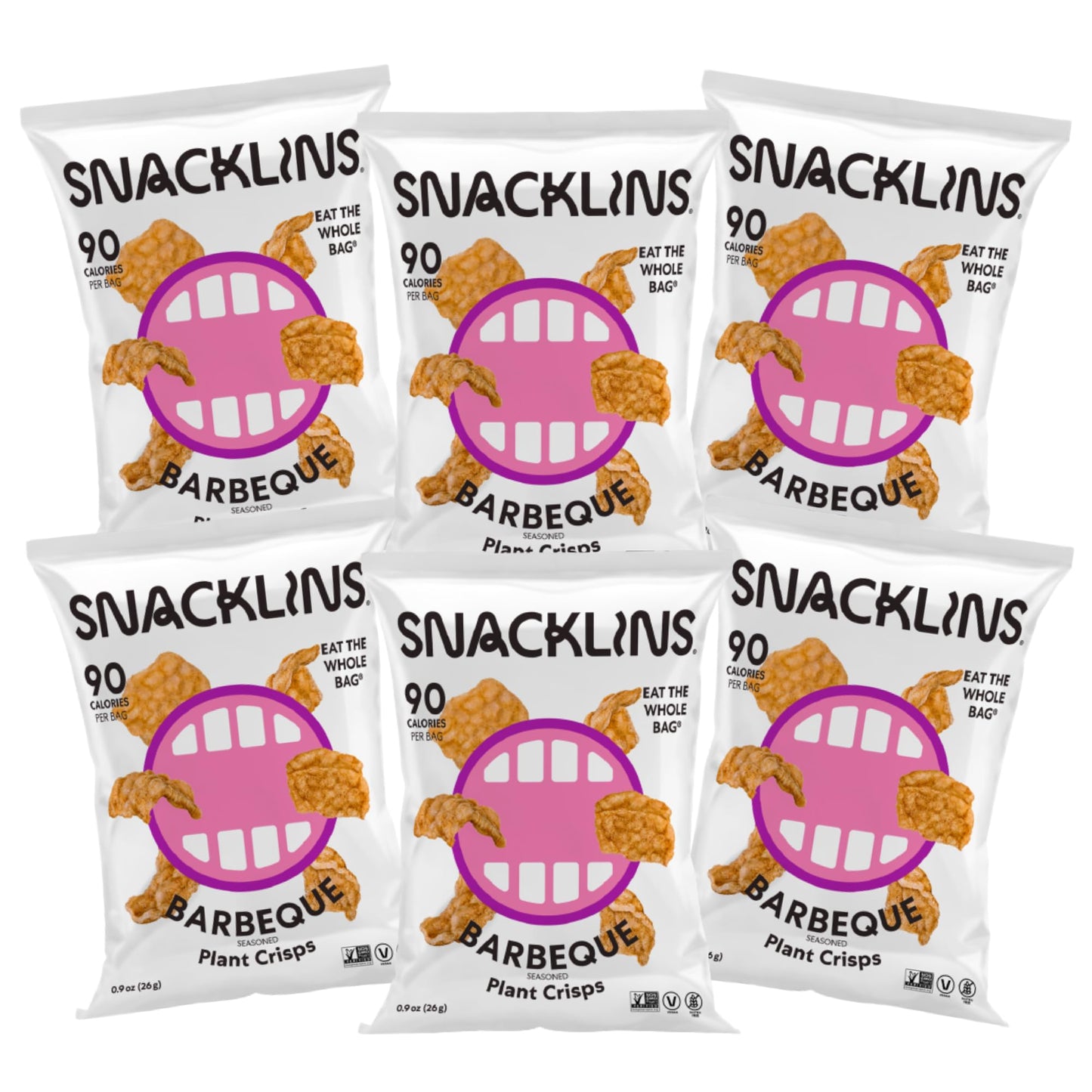 SNACKLINS Plant Based Crisps Barbeque Flavor cracklins - Gluten Free, Grain Free, 100% Kosher, Vegan Healthy Snacks, Crunchy Puf