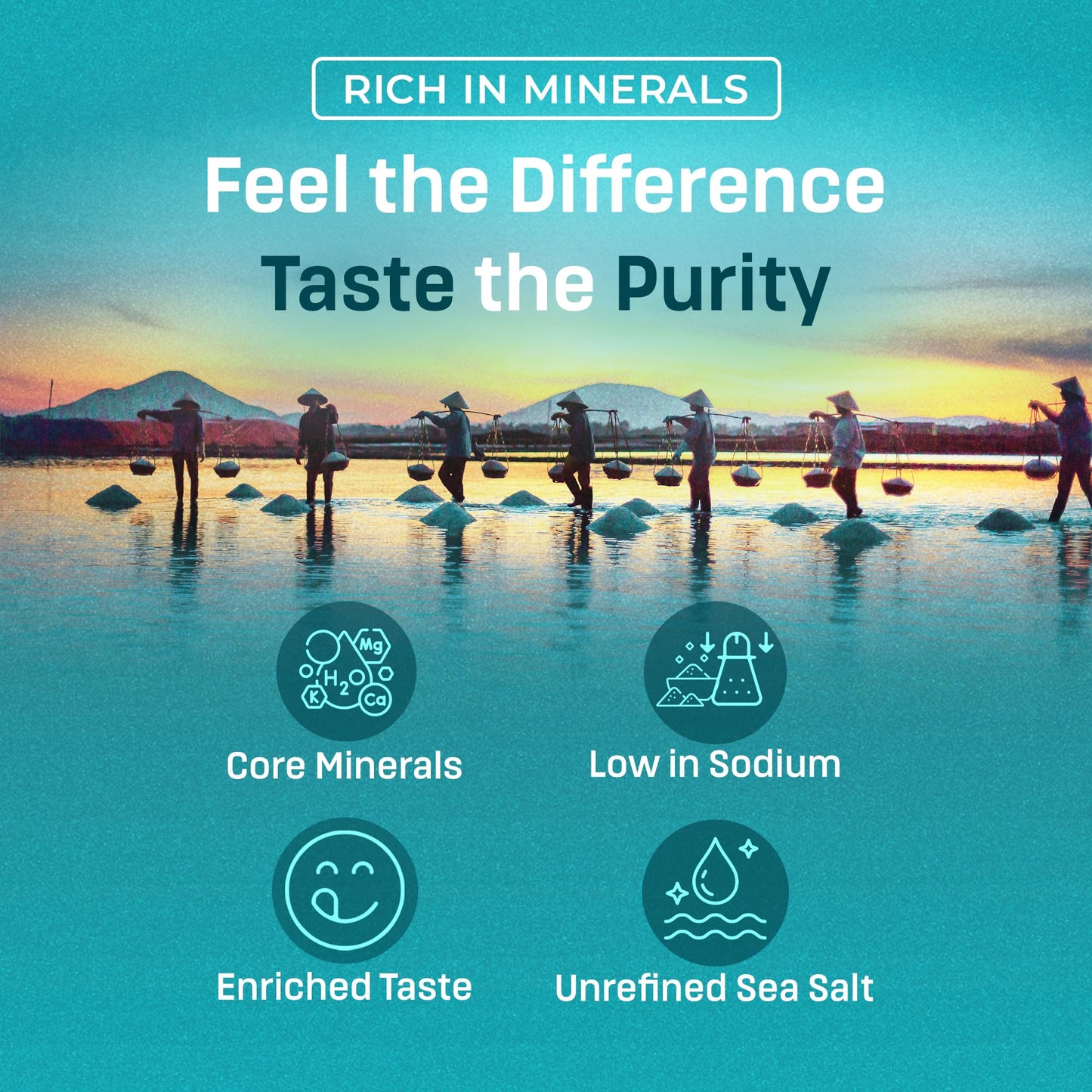 Birdee Baja Sea Salt - 35.2 oz., Unrefined Baja Mineral Sea Salt, Fine Grain High Mineral Sea Salt, 82 Minerals Fine Grain, Natu