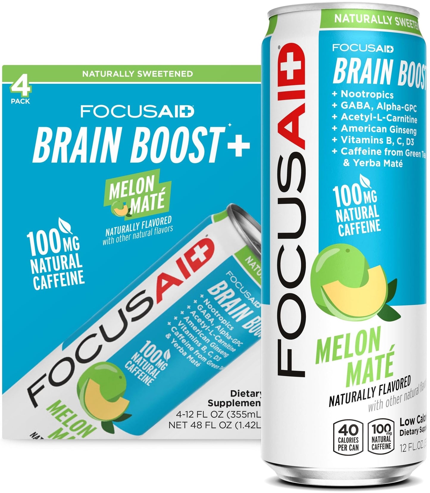 Lifeaid Energy Blend Nootropics Drink For Brain Fuel Alphagpc Gaba Bcomplex Yerba Mate Green Tea 100 Clean100Mg Natural Energy Blend 12Oz. Cans Pack Focusaid 12 Fl Oz (Pack Of 4)